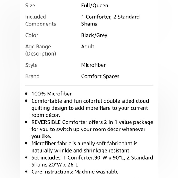 Comfort Spaces Full/Queen Reversible Cover Set for beds - Picture 7 of 7